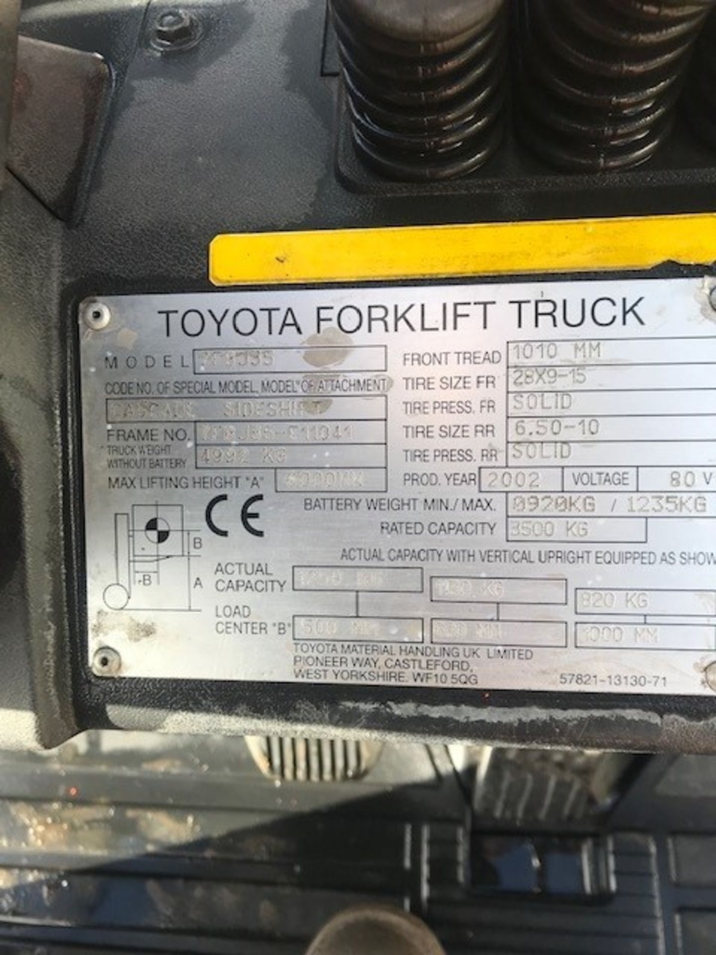 Forklift: Toyota 3.5Ton Electric 2030Hours - Image 7 of 13