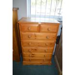 Solid Pine Two over Five Chest of Drawers