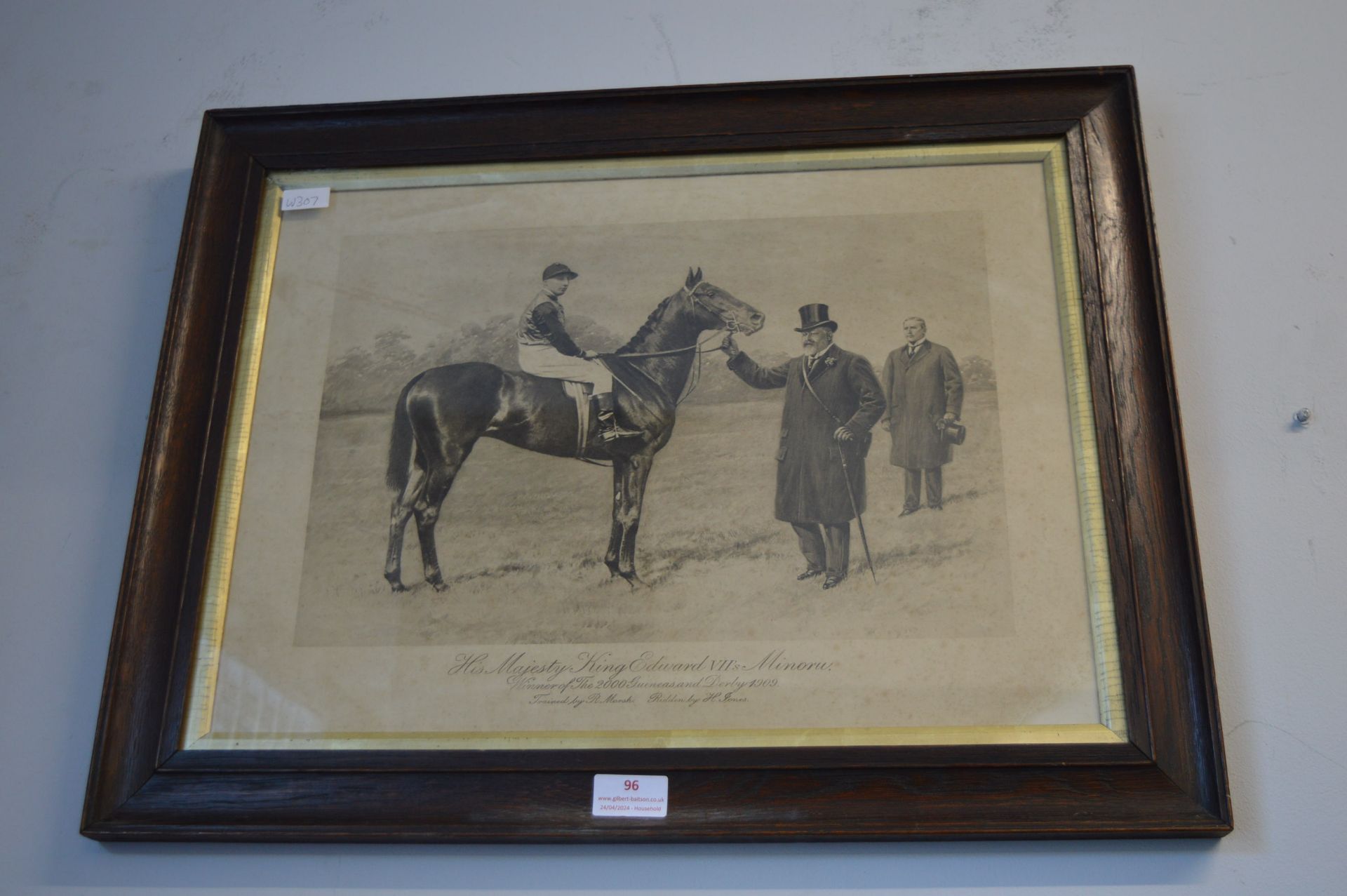 Framed Derby Winner Print with King Edward VII dat