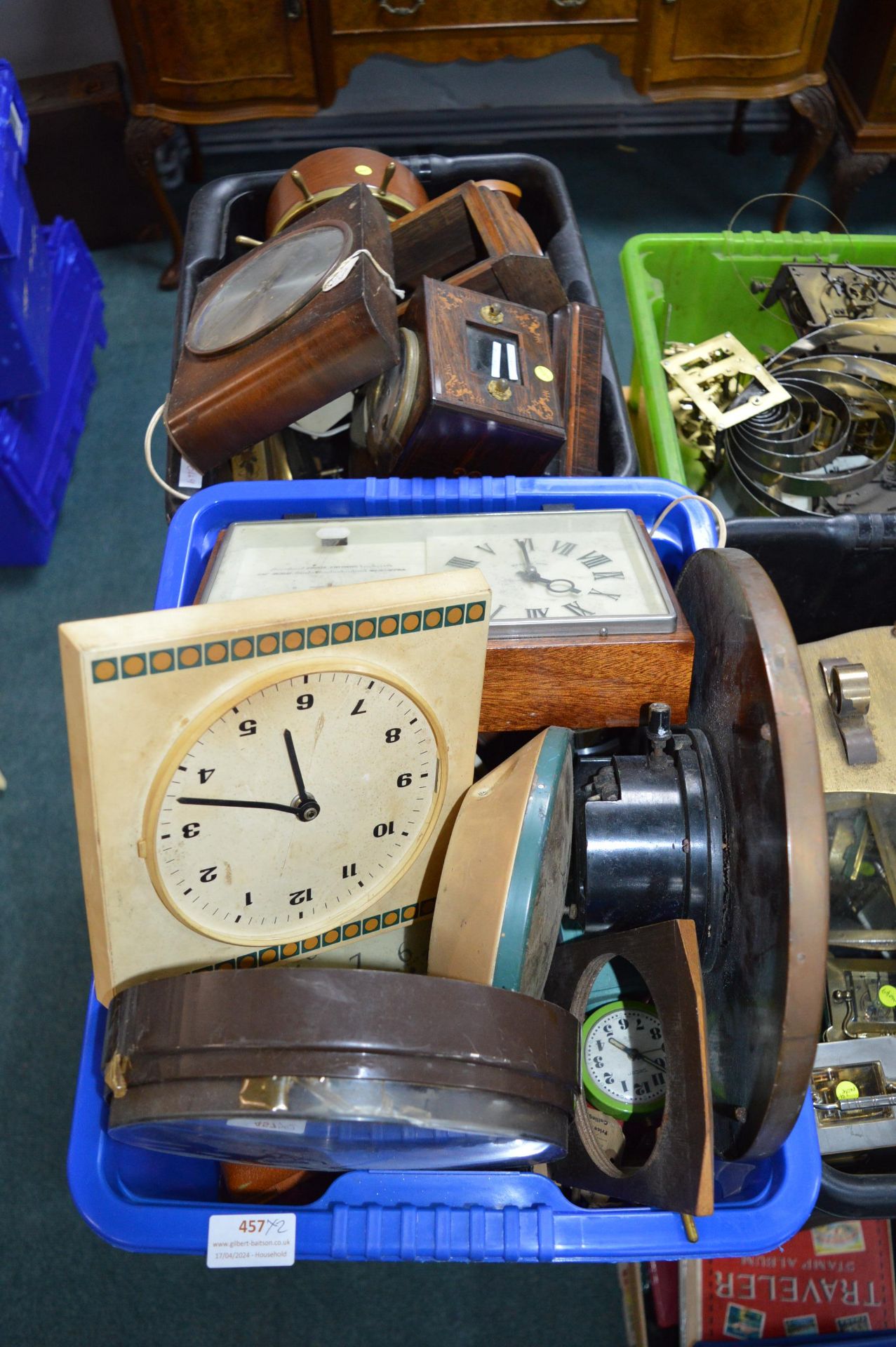 Two Boxes of Assorted 1930's and 50's Clocks