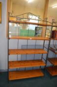 Metal Framed Five Tier Shelf Unit with Solid Pine