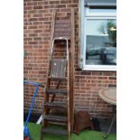 Two Wooden Folding Step Ladders