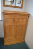 Solid Pine Child's Double Wardrobe with Single Dra