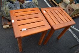 Two Teak Garden Tables