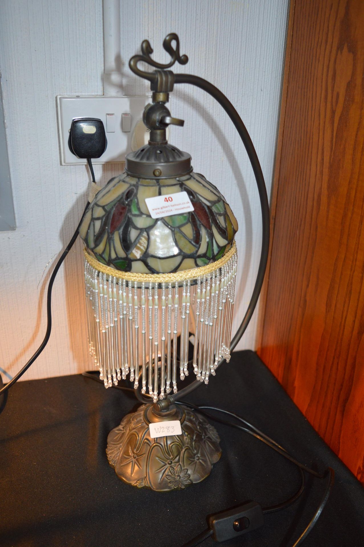 Lead Glass Table Lamp with Fringe