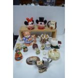 Decorative Pottery Including Mickey & Minnie Mouse