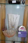 Decorative Glass Vases and a Paperweight