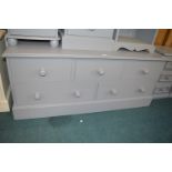 Three Grey Painted Solid Pine Bedside Cabinets