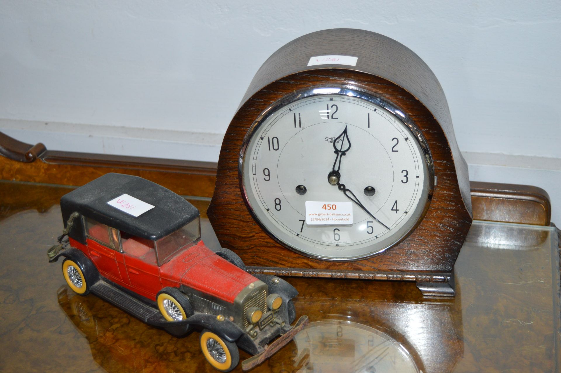 1930's Mantel Clock and a Model Toy Car