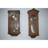 Two Oak Wall Clock Cabinets for Spares/Repair