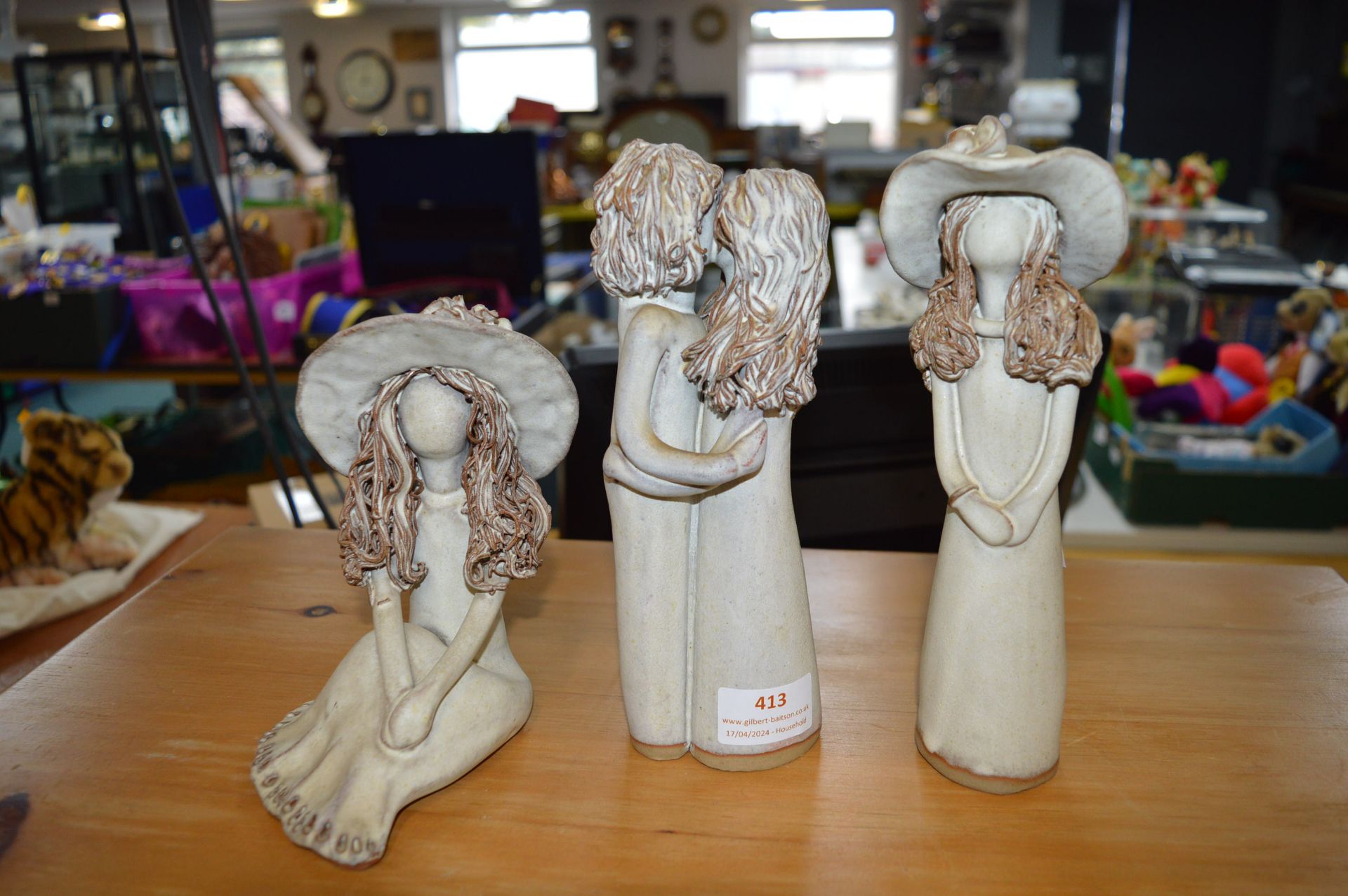Three Studio Pottery Figurine