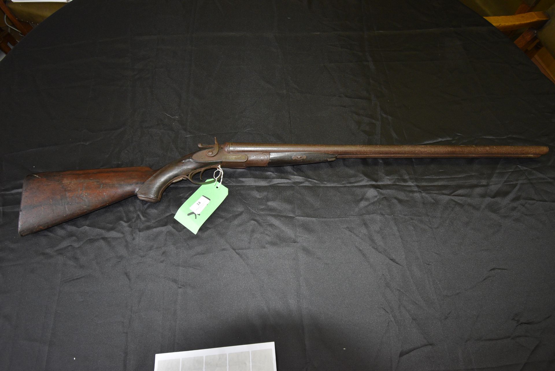 Double Barrel Hamer Action 12-Gauge Shotgun Supplied by E. Balchin of Hull (serial number unknown)