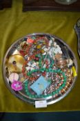 Tray of Vintage Costume Jewellery, Wristwatches, B