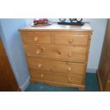 Solid Pine Two over Three Chest of Drawers