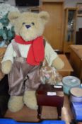 Teddy Bear and a Doll with School Desk