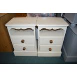 Pair of Cream Painted Solid Pine Bedside Cabinets