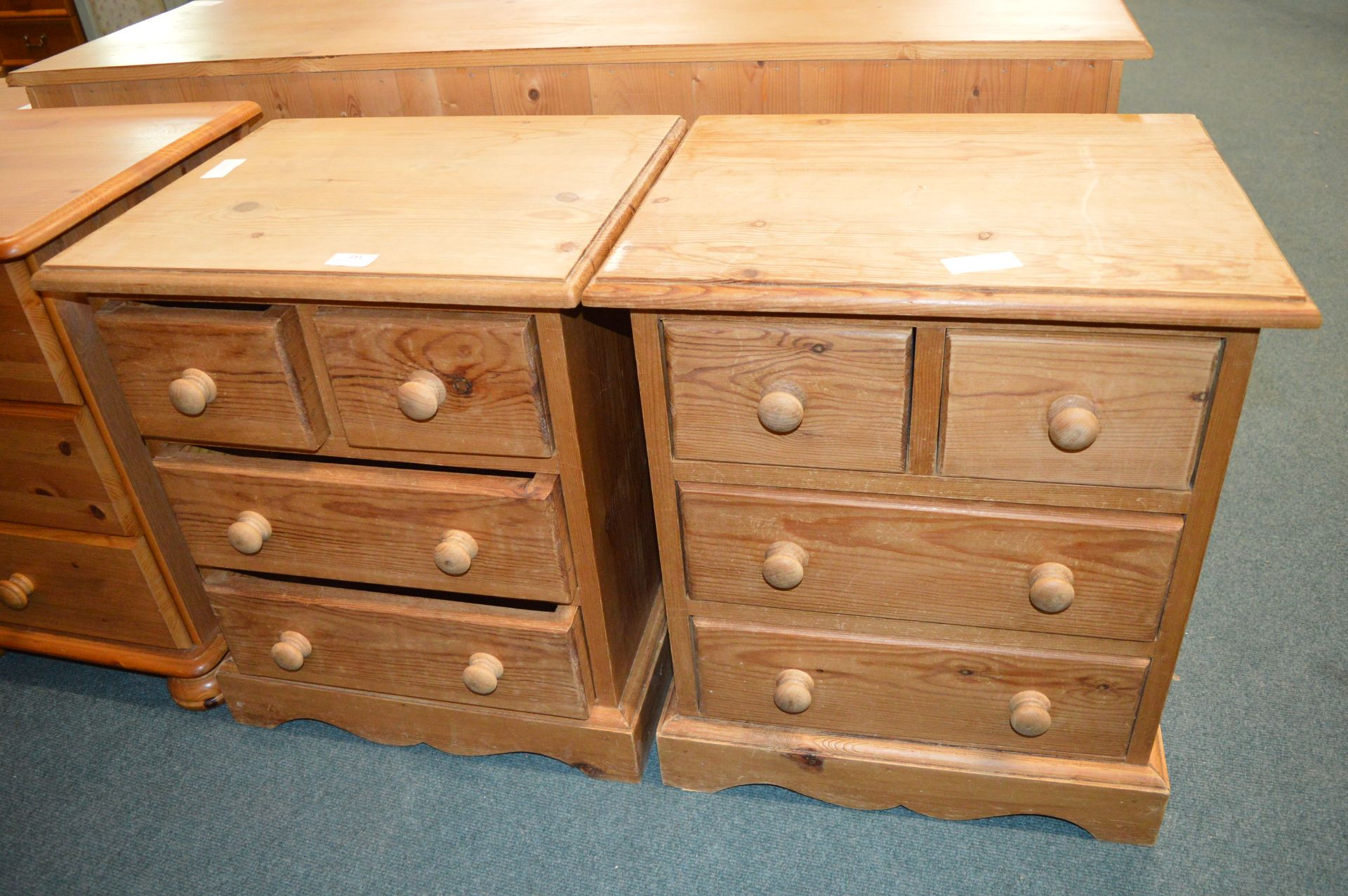 Pair of Solid Pine Two over Two Bedside Cabinets