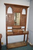1930's Carved Oak Hall Stand