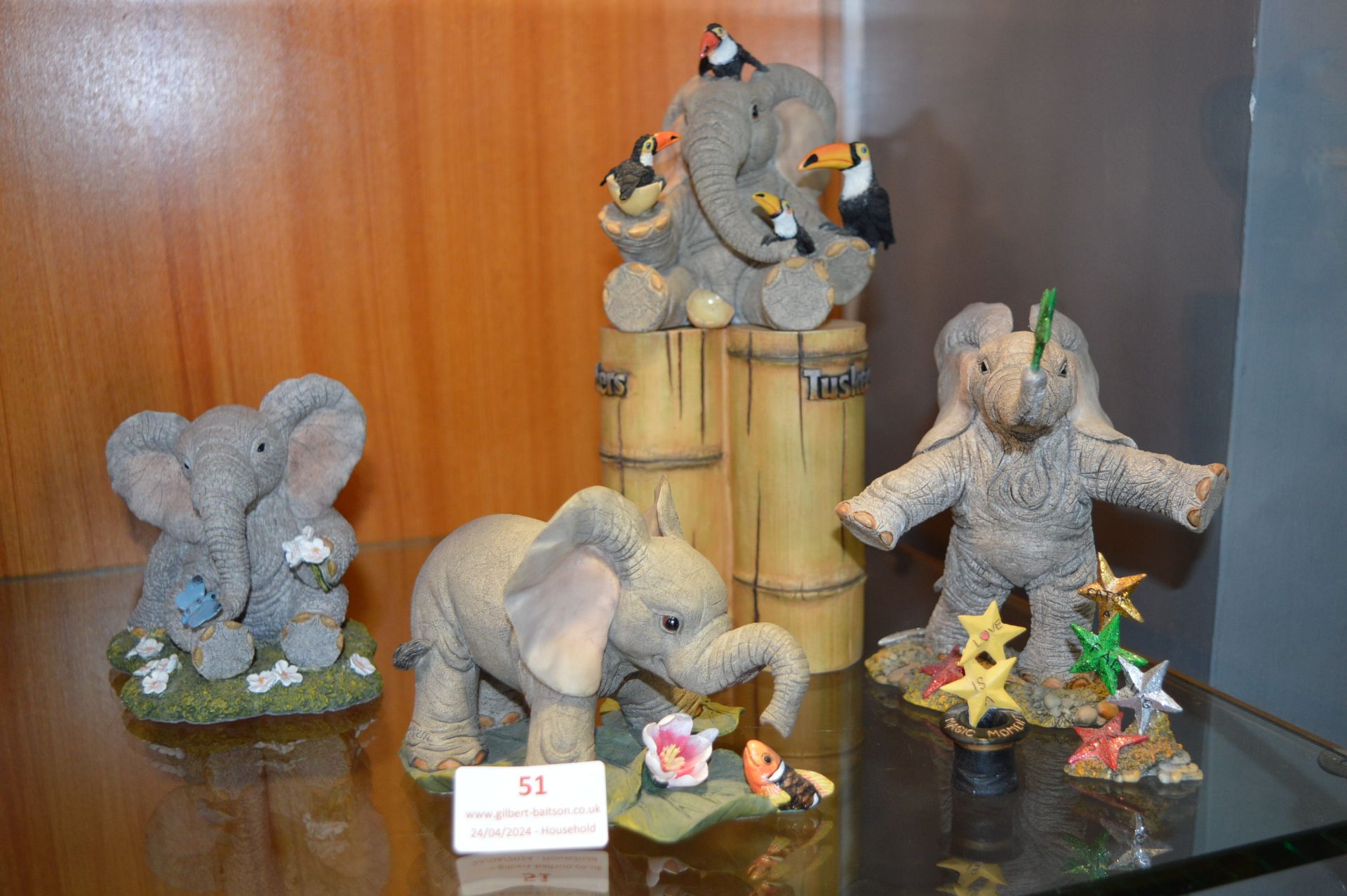 Four Tuskers Elephant Figures