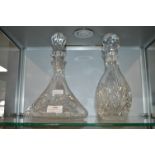 Two Cut Glass Lead Crystal Decanters