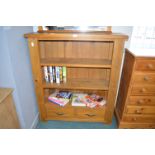 Solid Pine Bookshelf with Two Drawers