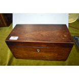 Antique Mahogany Tea Caddy and Sewing Accessories
