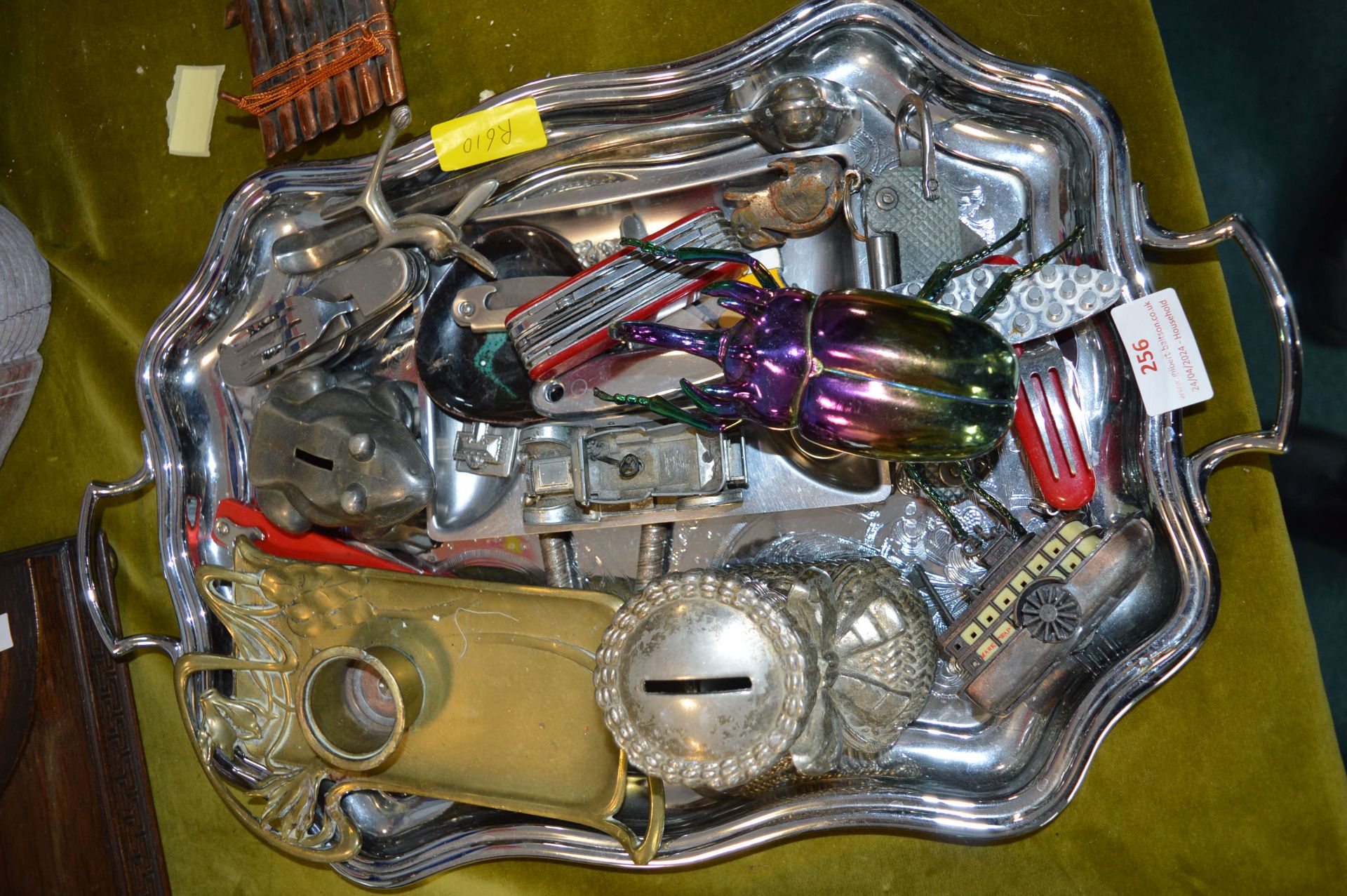 Tray of Metal Collectibles