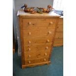 Solid Pine Six Drawer Upright Chest