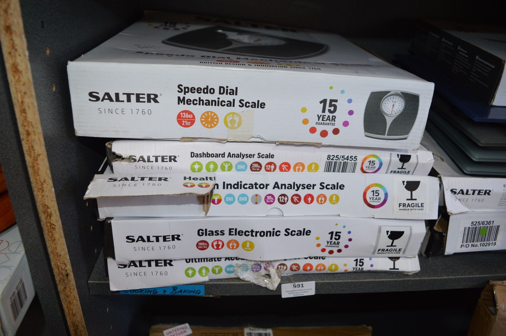 Five Salter Bathroom Scales
