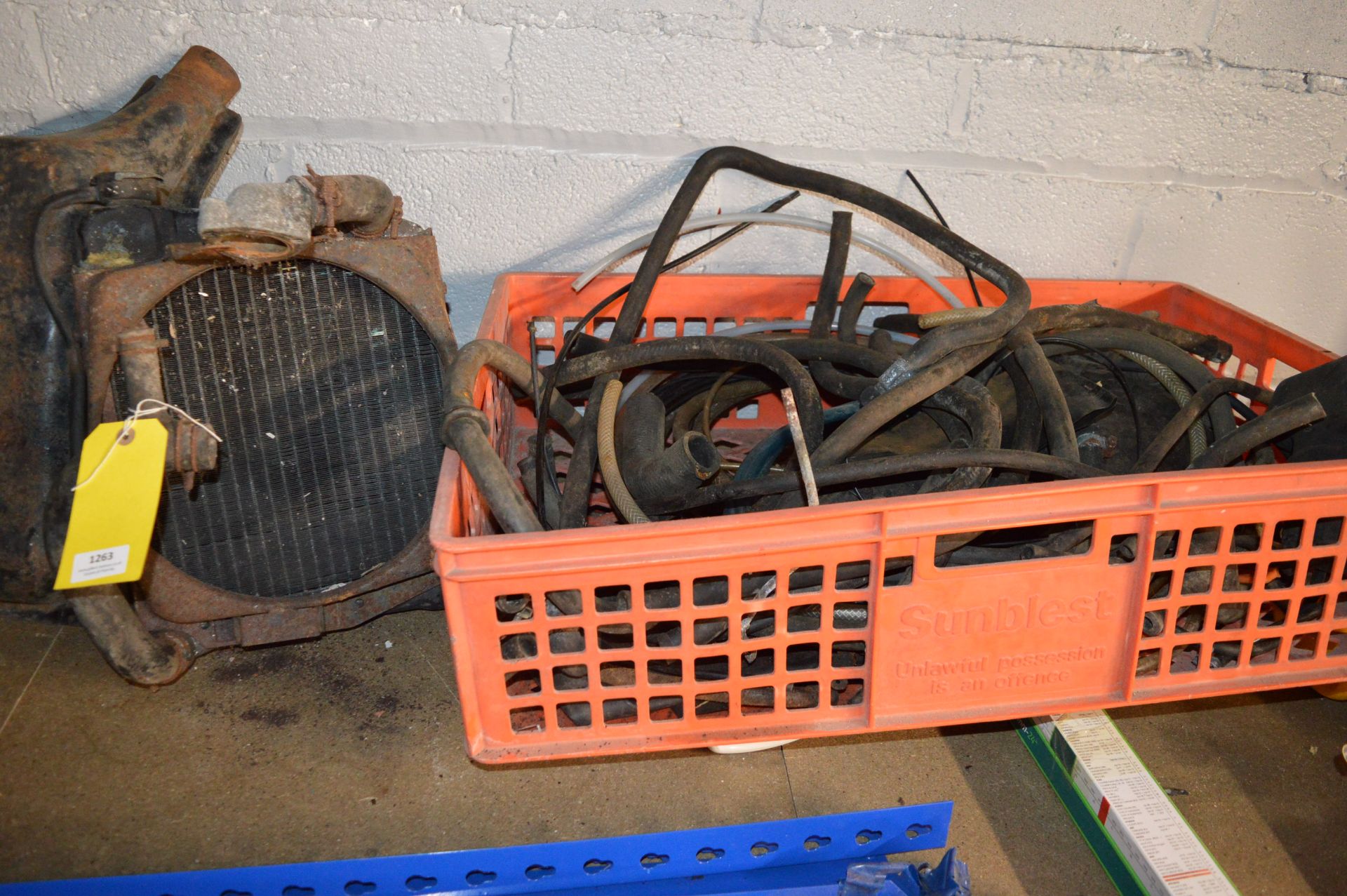 Three Baskets of Assorted Items, Car Parts, etc.