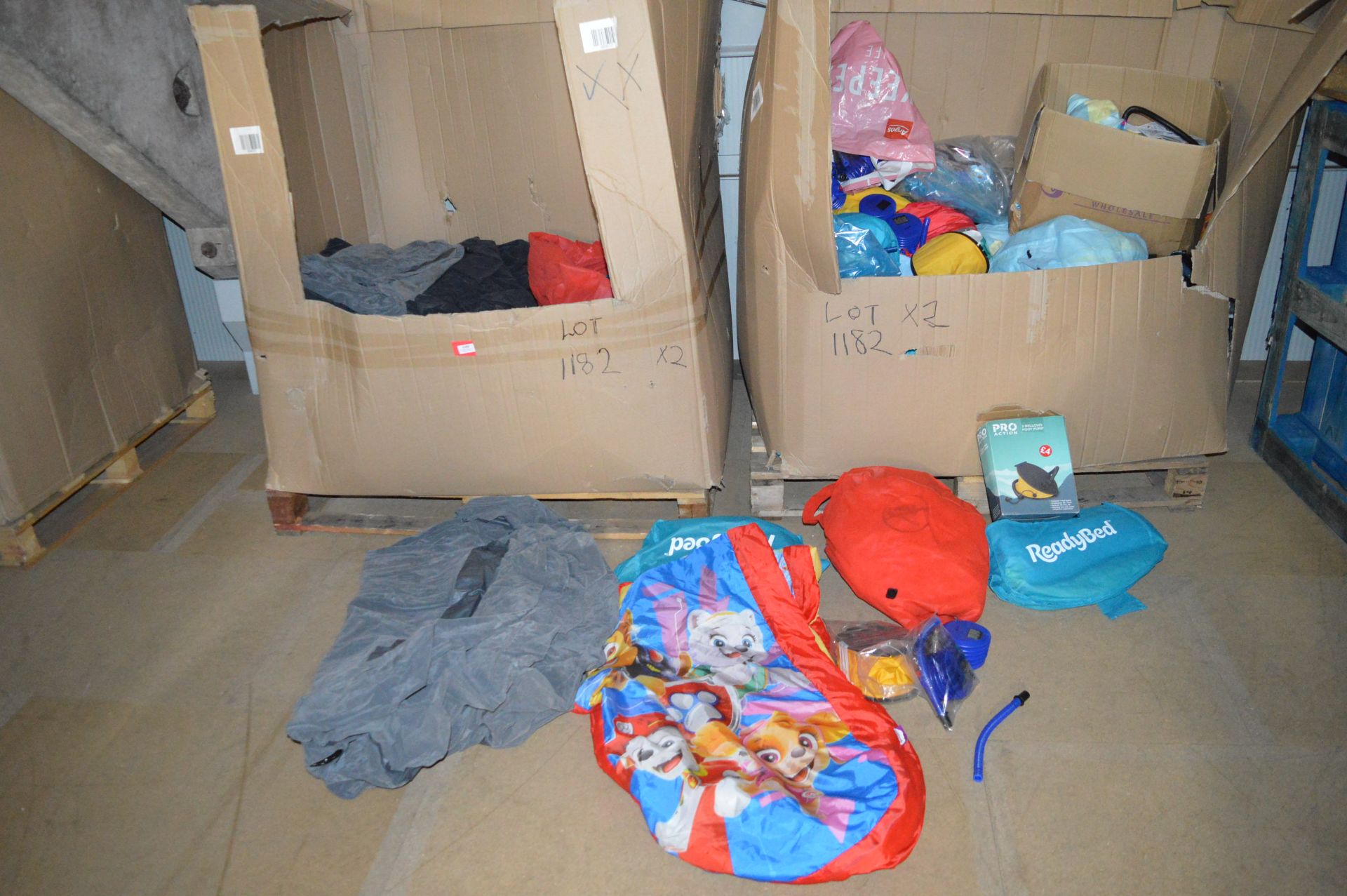 Two Pallets Containing a Quantity of Inflatable Items, Air Furniture, etc. (salvage)
