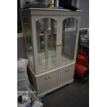 White Glass Side Unit with Glass Shelves