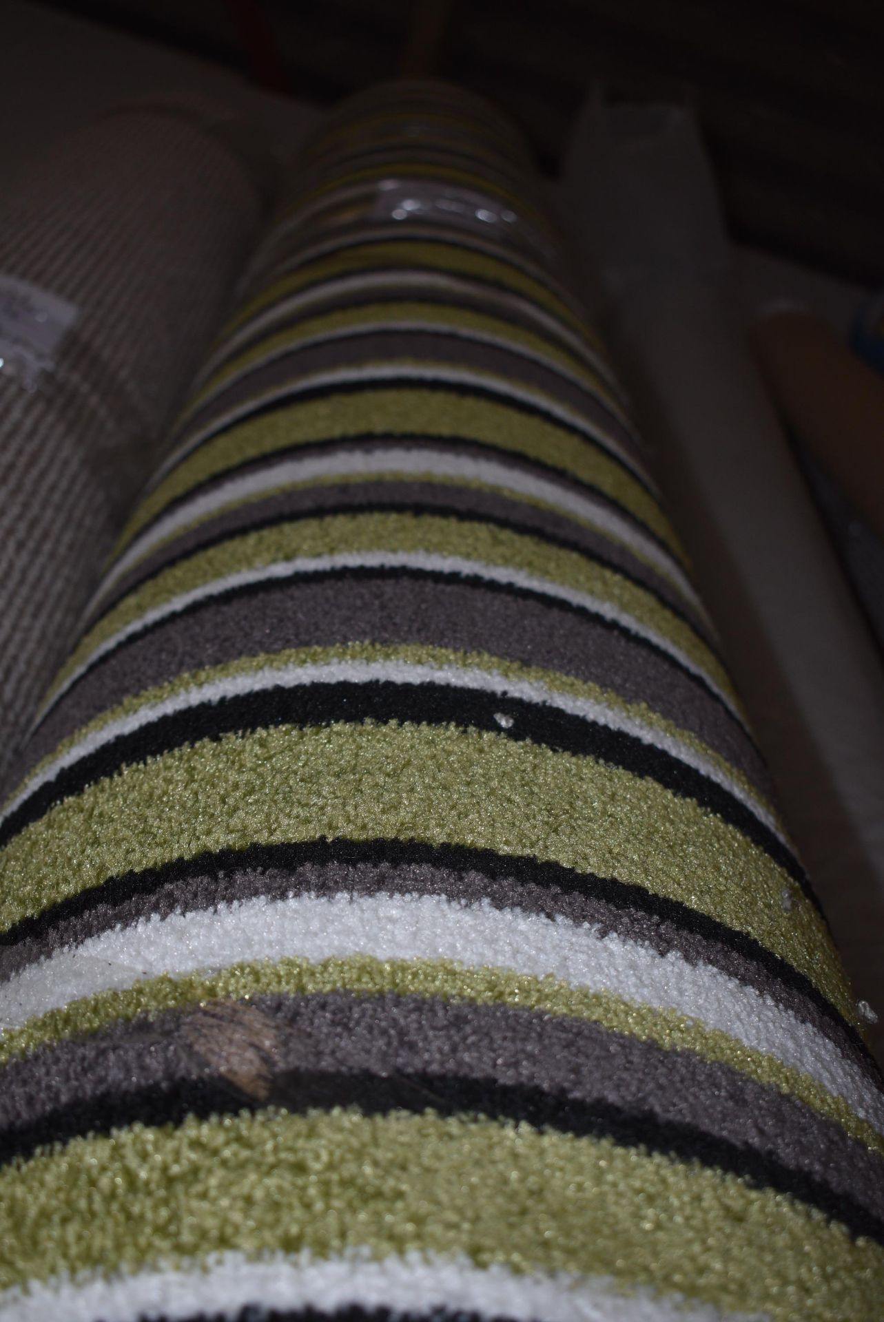 4m x 13m Roll of Cream, Grey & Black Stripe Carpet