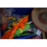 Various Play Items Including Water Guns, Baby Shark Microphone, Puzzles, etc. (basket not included)