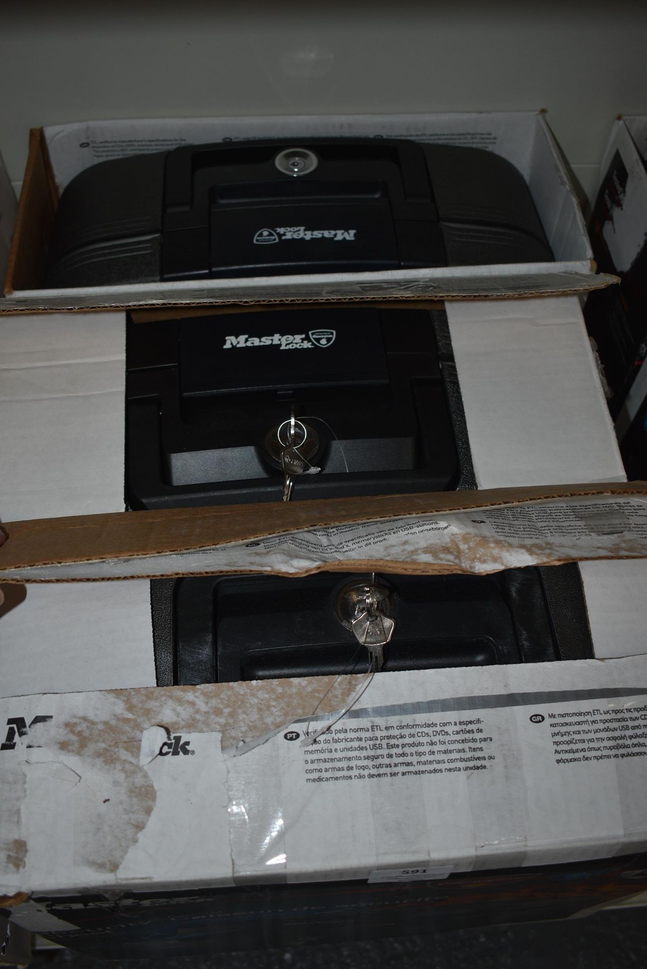 Three Master Lock Security Chests (one without keys) - Image 3 of 4