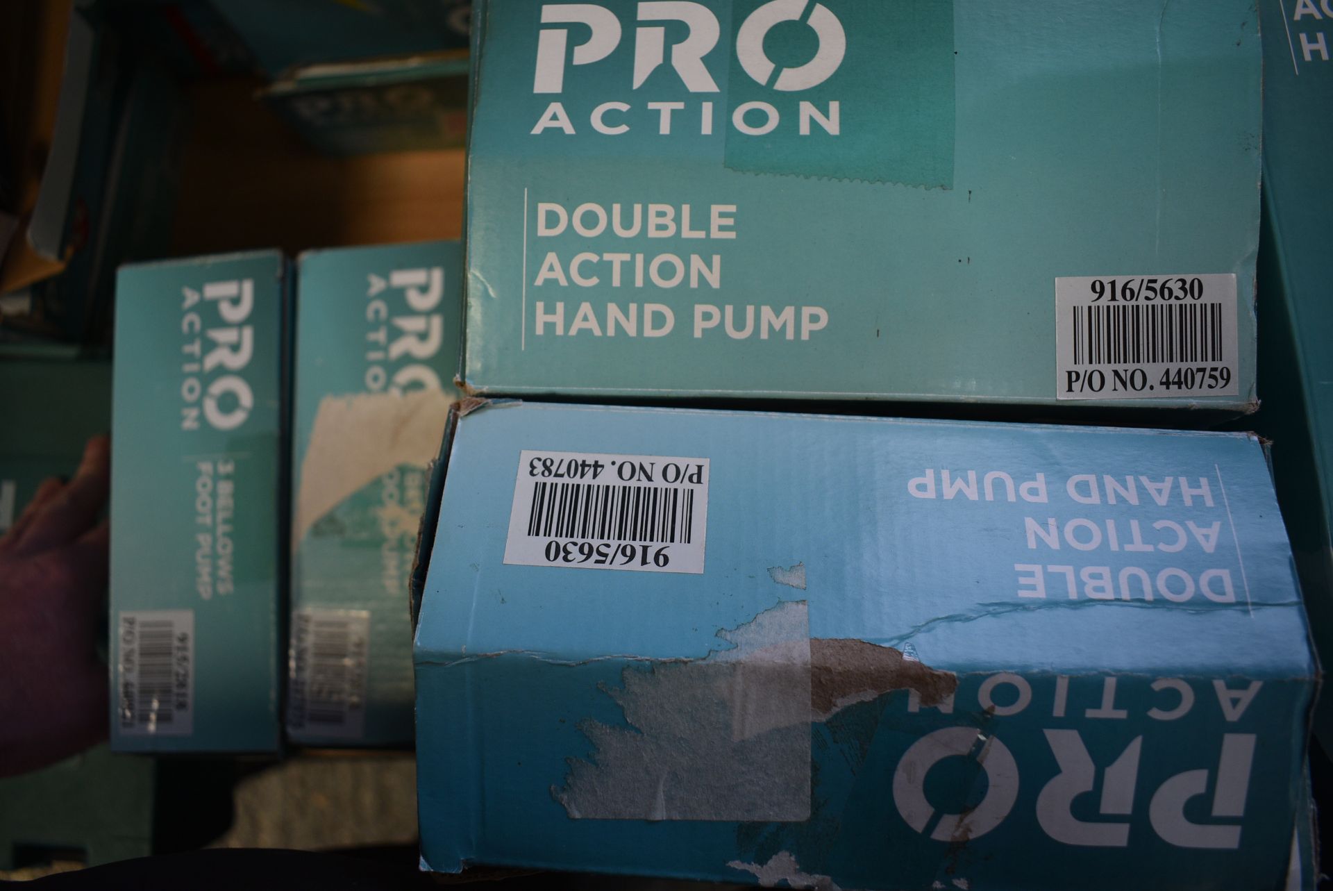 Four Pro Action Pumps: 2x Double Action Hand Pumps and 2x 3 Bellows Foot Pumps - Image 3 of 3