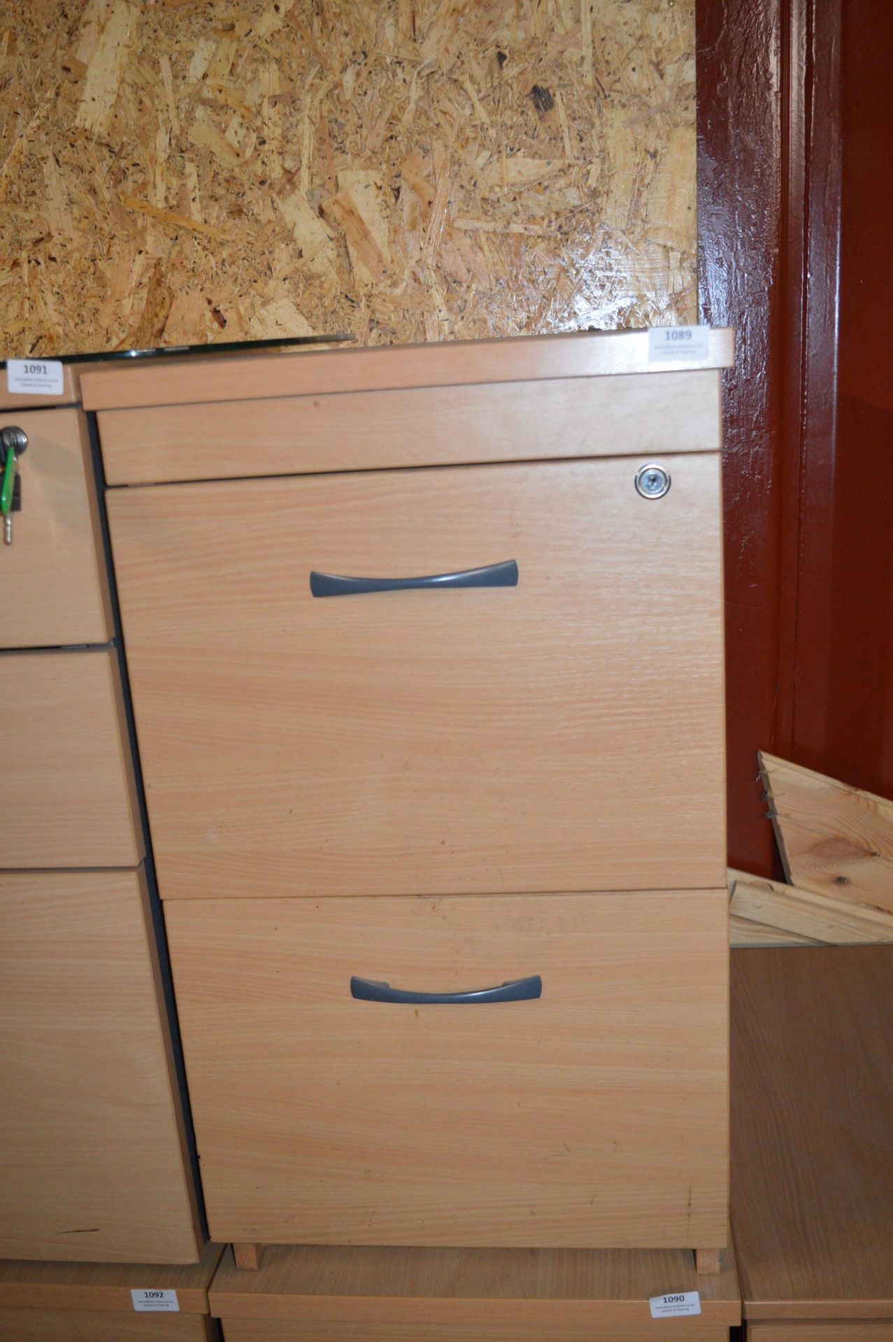 Lightwood Effect Two Drawer Storage Cabinet