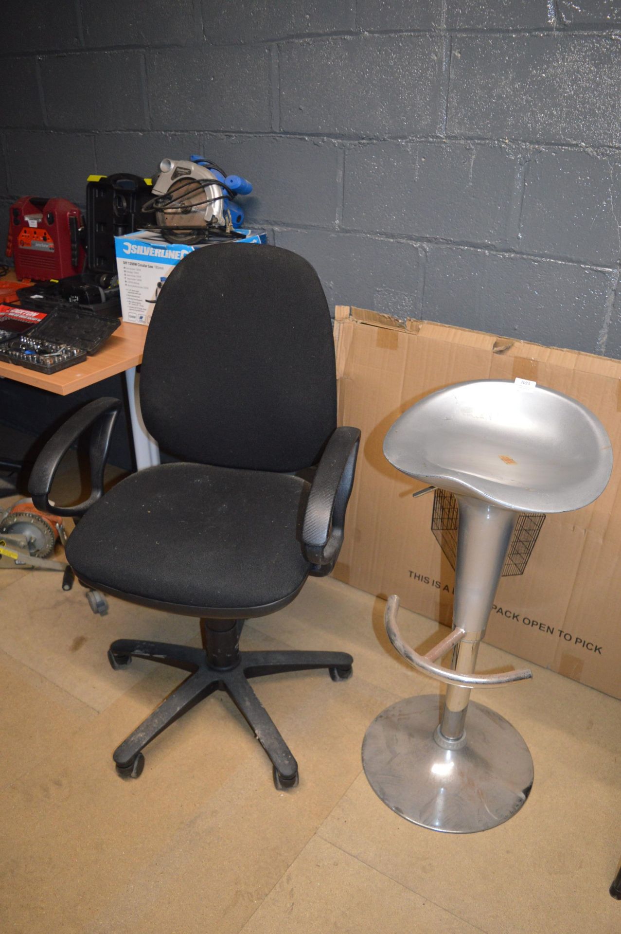 Barstool and an Office Swivel Chair