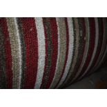 4m wide Roll of Red, Green & Beige Stripped Carpet
