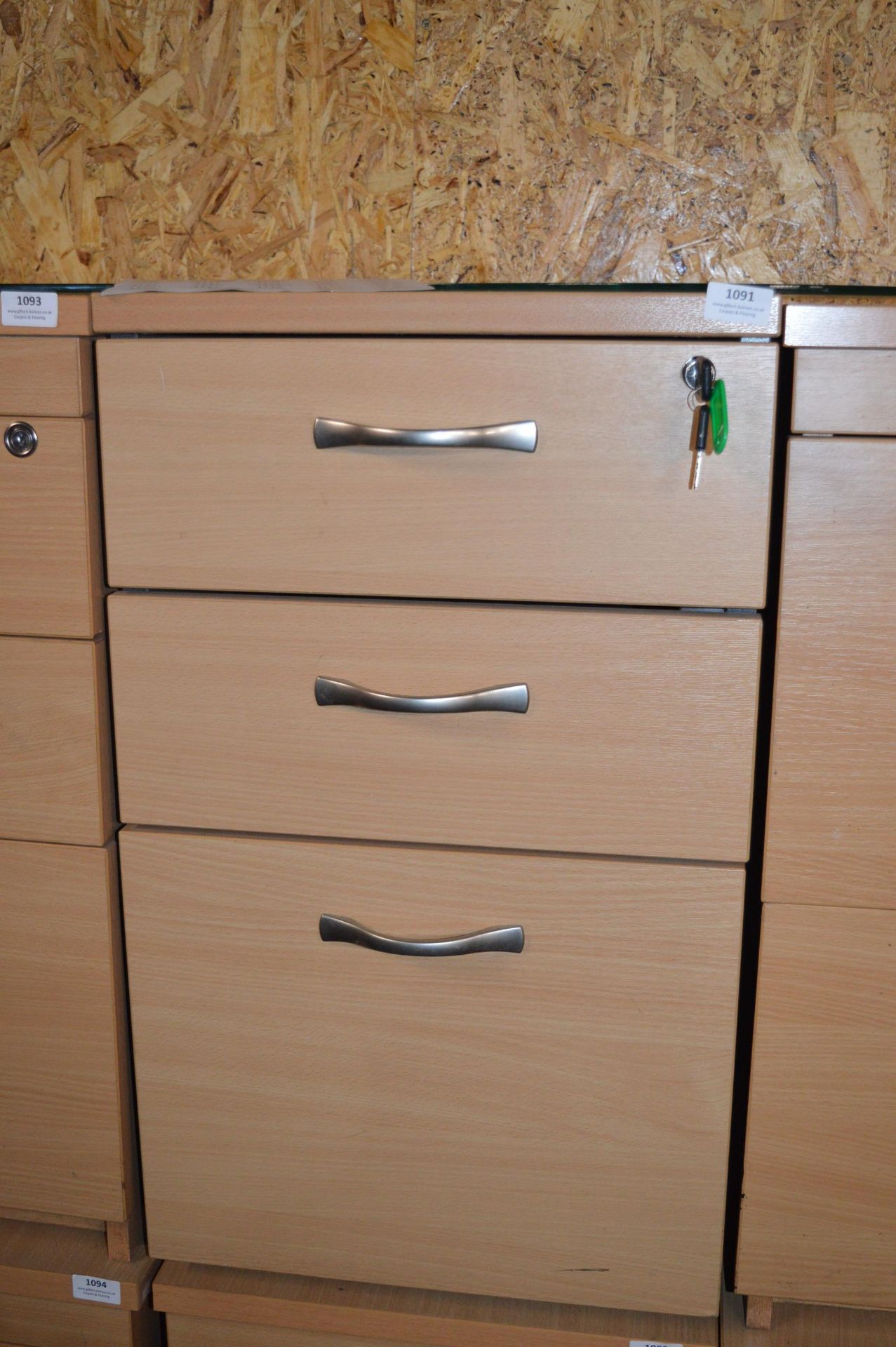 Lightwood Effect Three Drawer Storage Cabinet