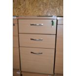 Lightwood Effect Three Drawer Storage Cabinet