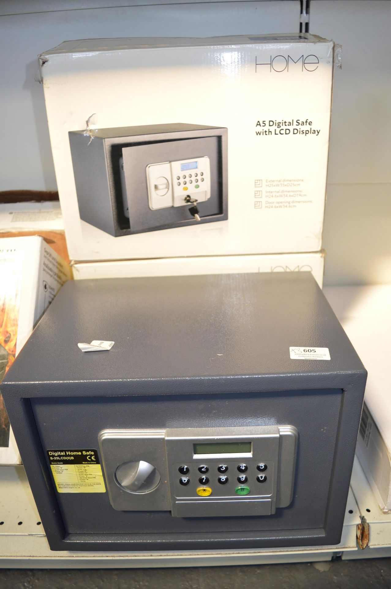 Three A5 Digital Safes with LCD Displays (one without key)