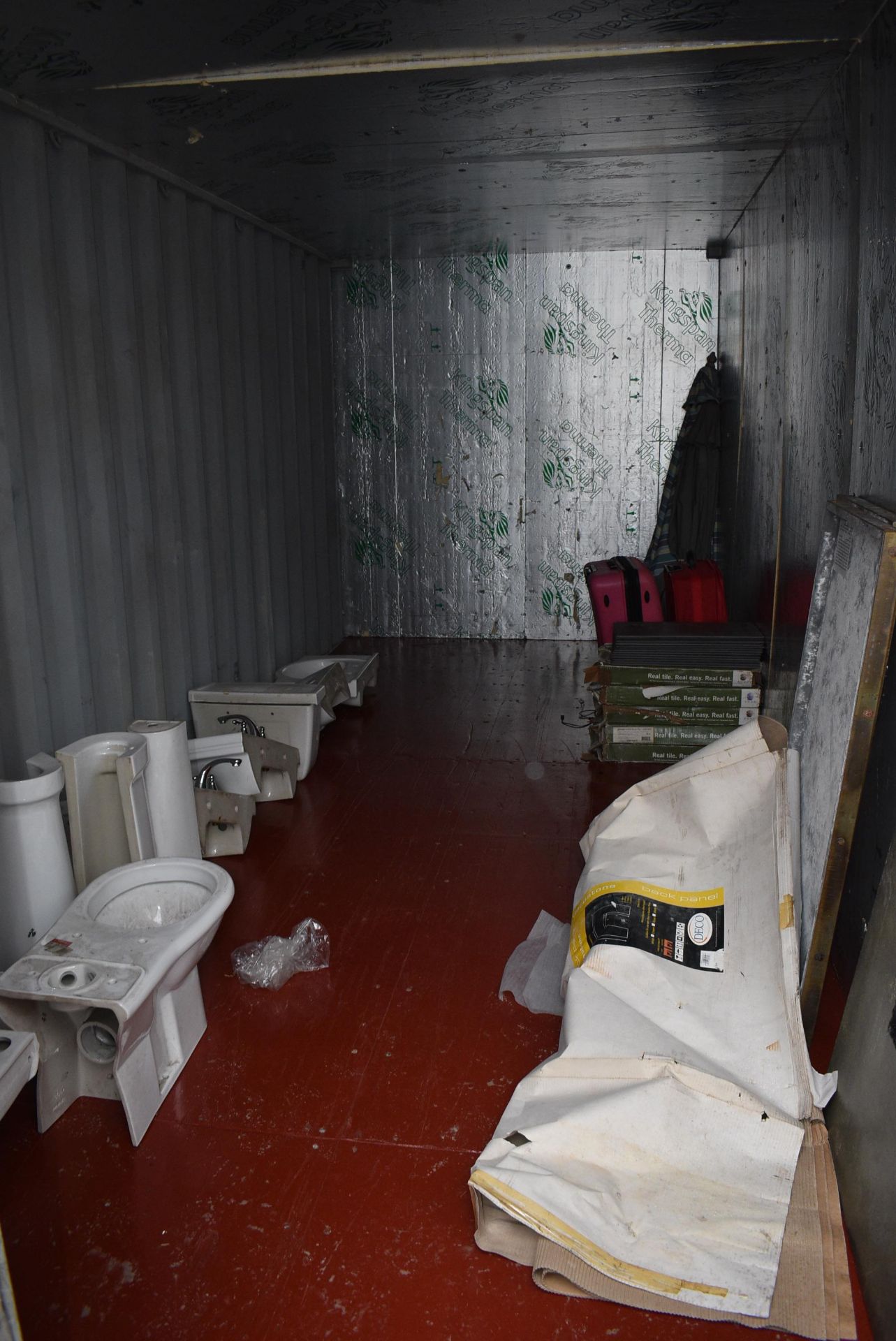 Contents of Container 115 to Include Fire Hearth Back, Toilet Bases, Sink Pedestals, Cistern Unit,