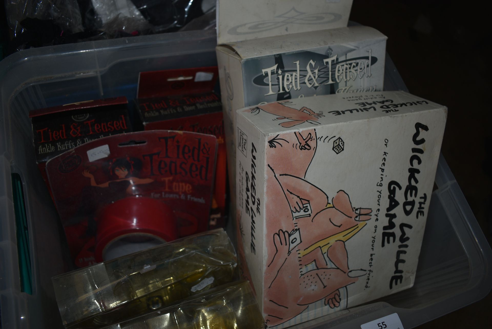 Quantity of Erotic Toys, and Shot Glasses (tray not included) (Must be 18+ to bid)