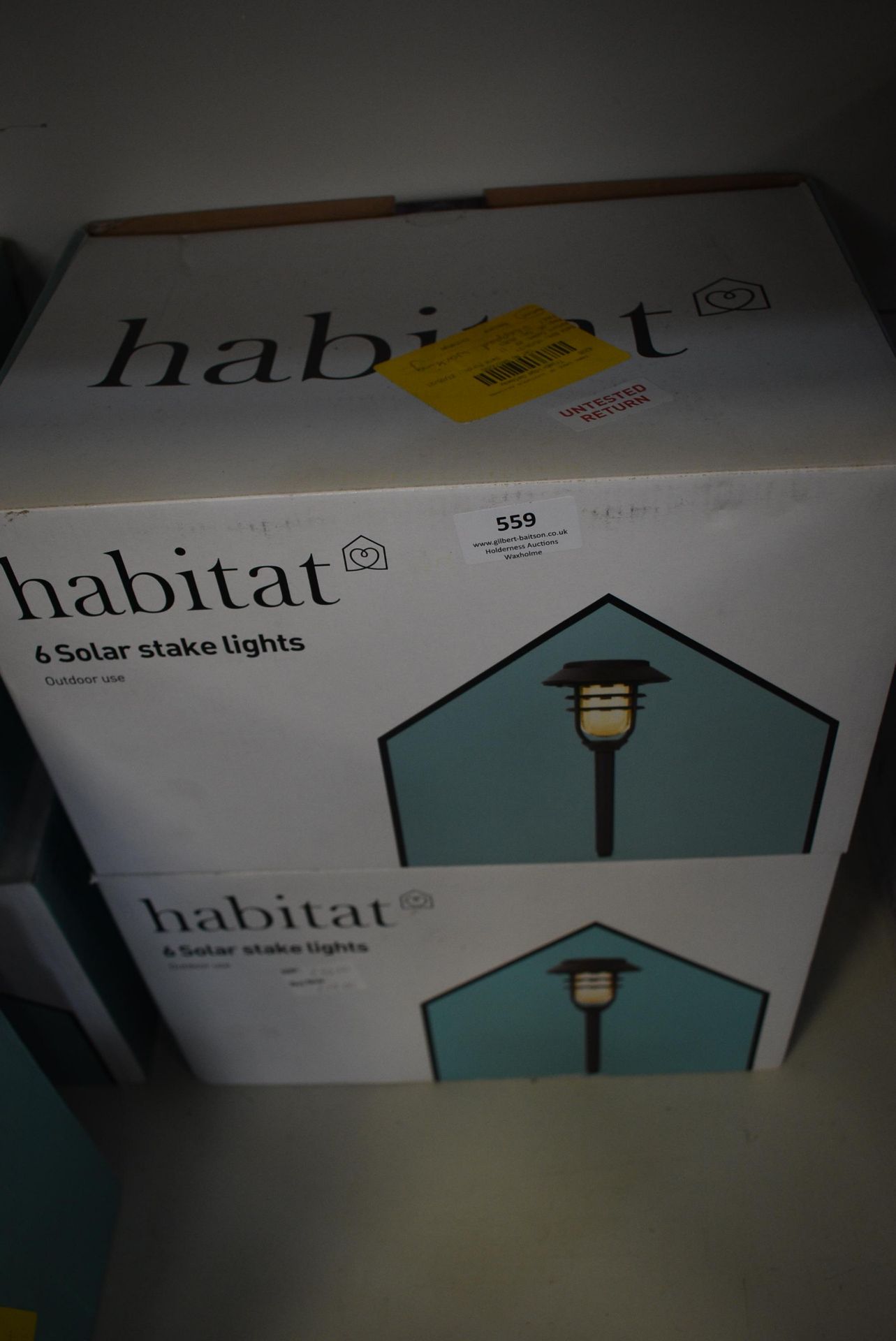 Two Boxes of Six Habitat Solar Stake Lights
