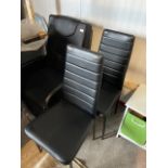 Black Faux Leather Easy Chair and Two Chairs