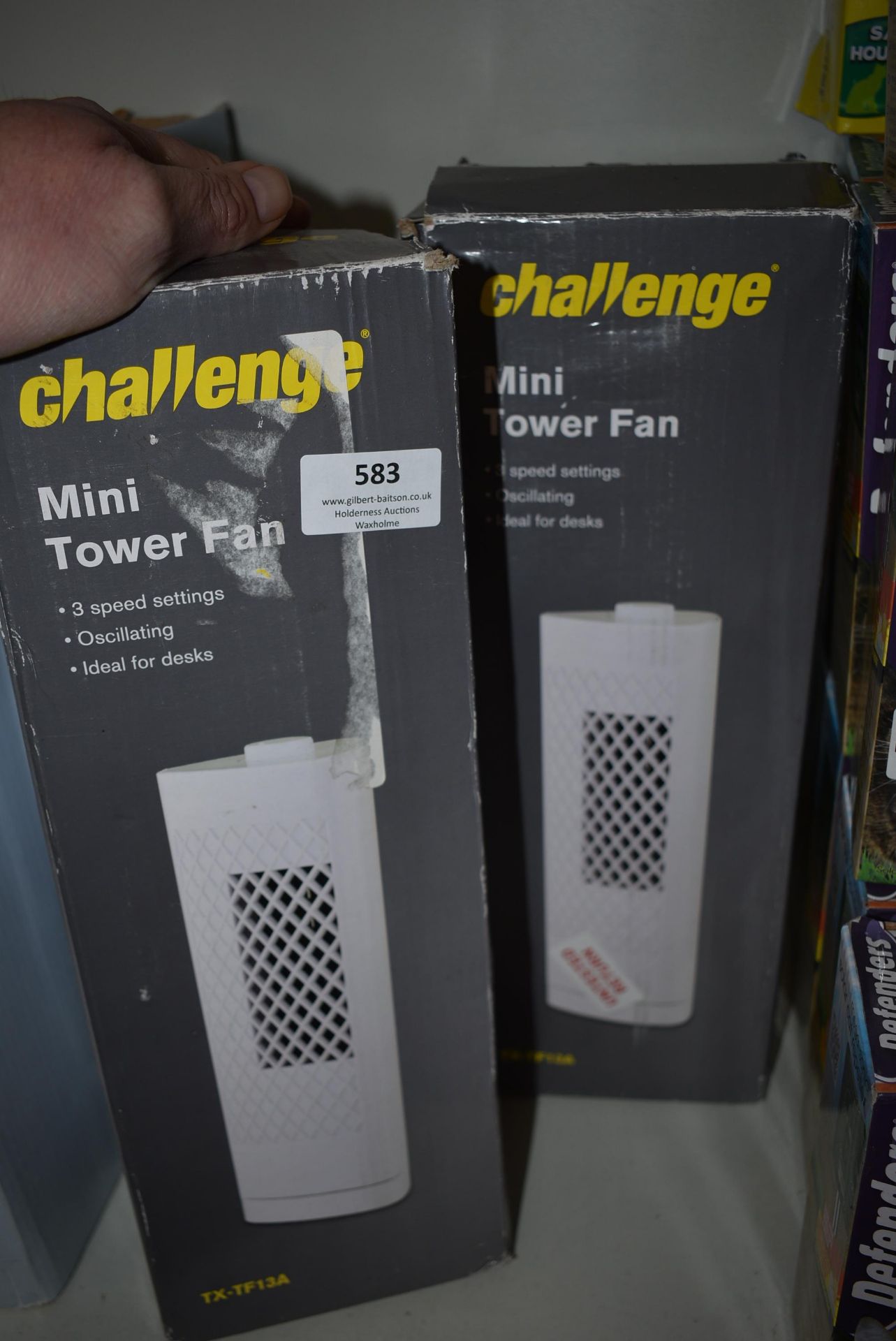 Two Challenge Mini Tower Fans - Image 2 of 2