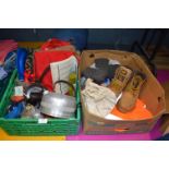 Various Camping Items Including Kettles, Compasses & Boots