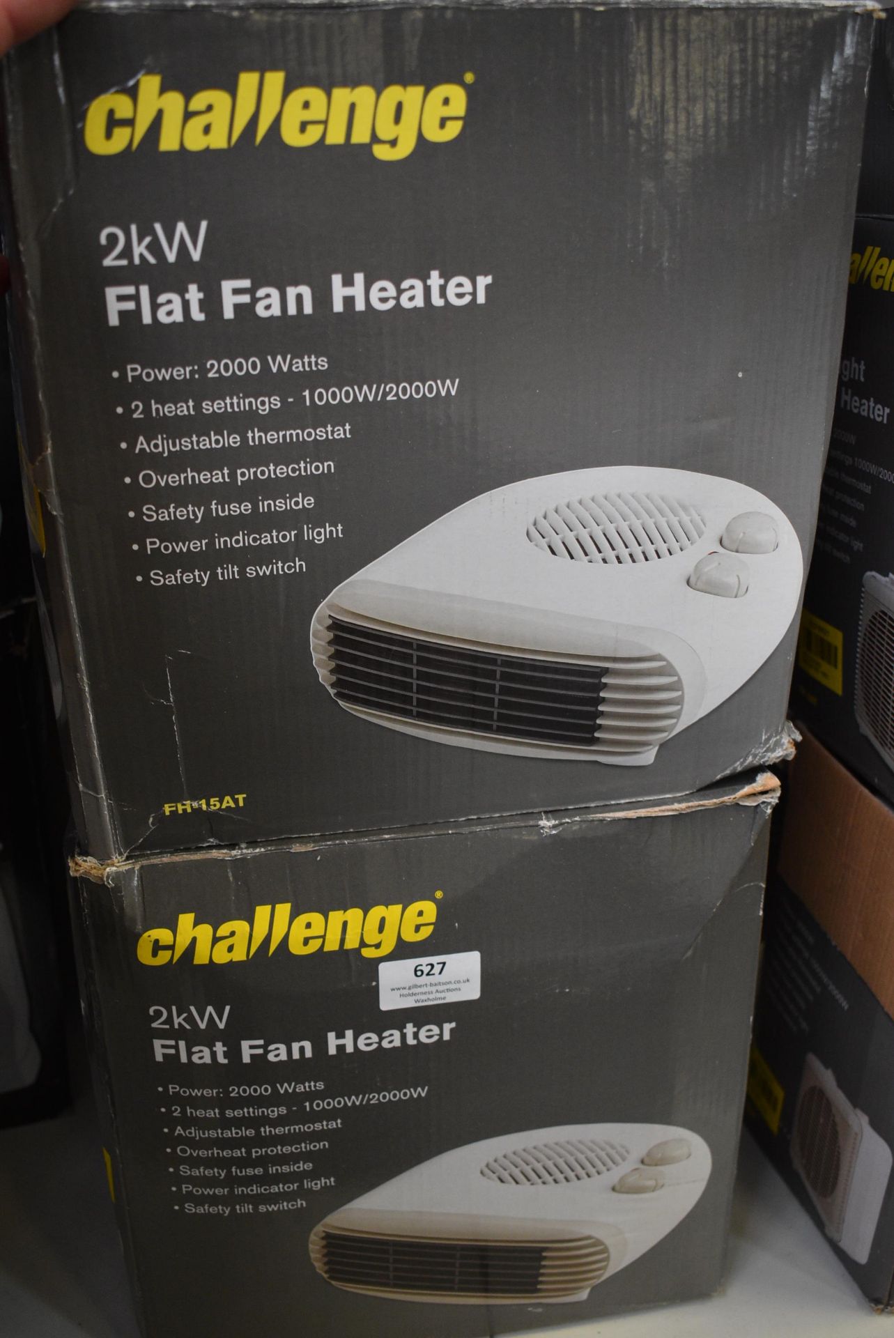 Two Challenge Flat Fan Heaters - Image 2 of 2