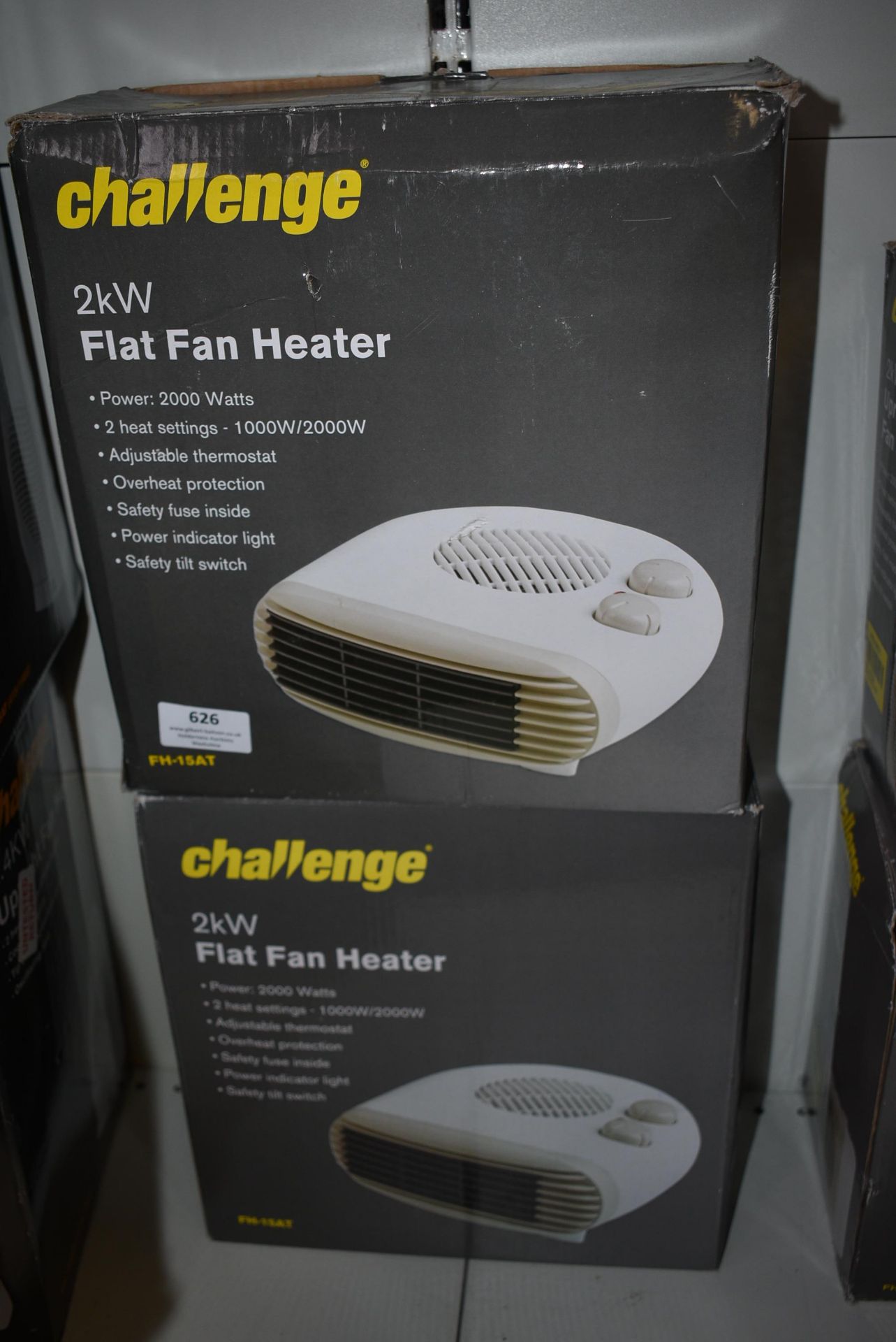 Two Challenge Flat Fan Heaters - Image 2 of 2